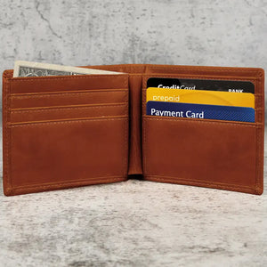 Custom Photo Bold Sketch Dad Bank Funny Always Open Fast No Interest - Personalized Leather Wallet