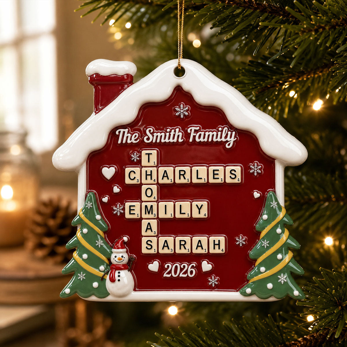 Forever Linked Together Crossword Puzzle Art - Real 3D Raised Ornament