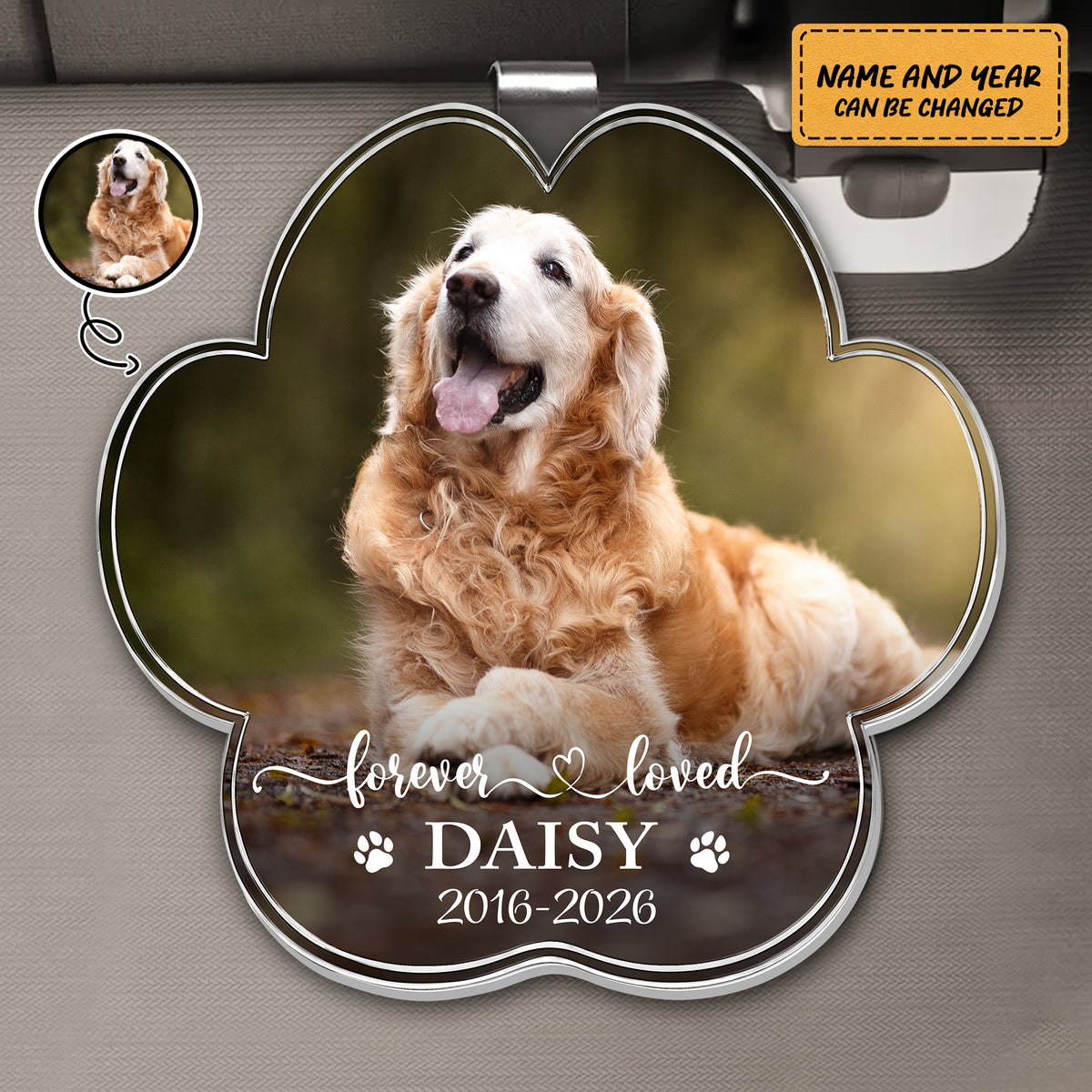 Custom Photo Forever In My Heart - Personalized Custom Shaped Acrylic Car Visor Clip