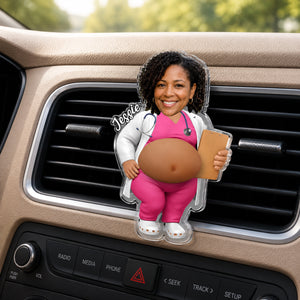 Custom Photo Funny Belly Healthcare Heroes - Personalized Squishy Car Vent Clip