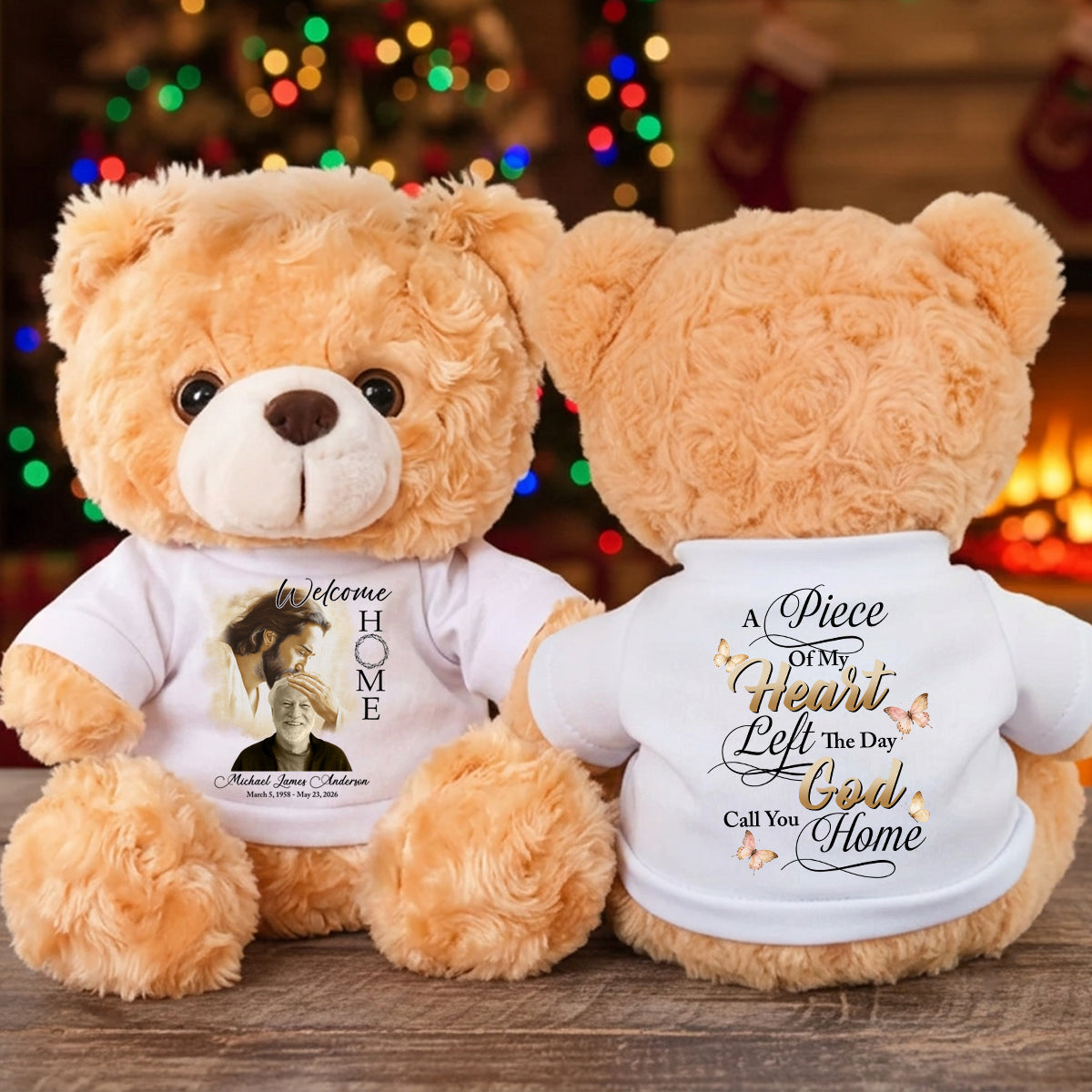 A Piece Of My Heart Left The Day God Called You Home - Personalized Custom Teddy Bear