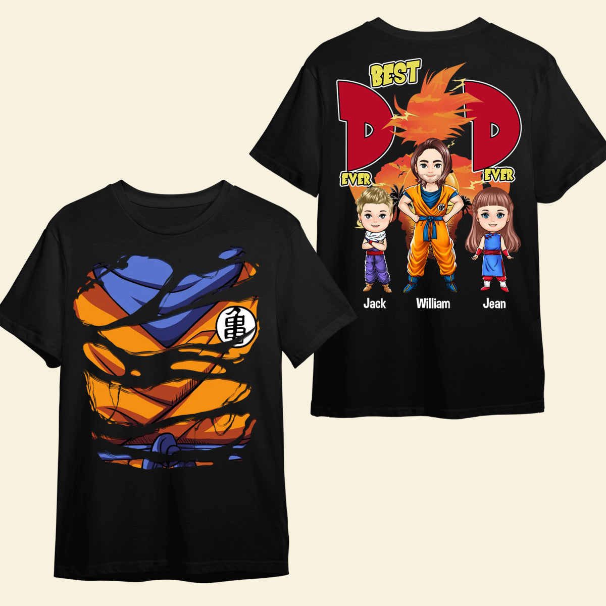 Best Dad Ever Super Saiyan - Personalized 3D Apparel - Gift For Father, Dad, Father's Day, Birthday Gift