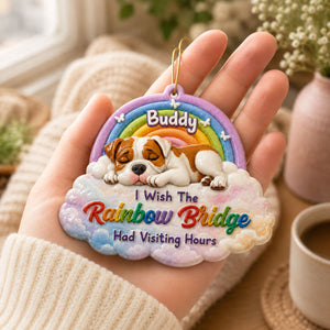 Custom Rainbow Bridge Dog Loss - Real 3D Raised Ornament