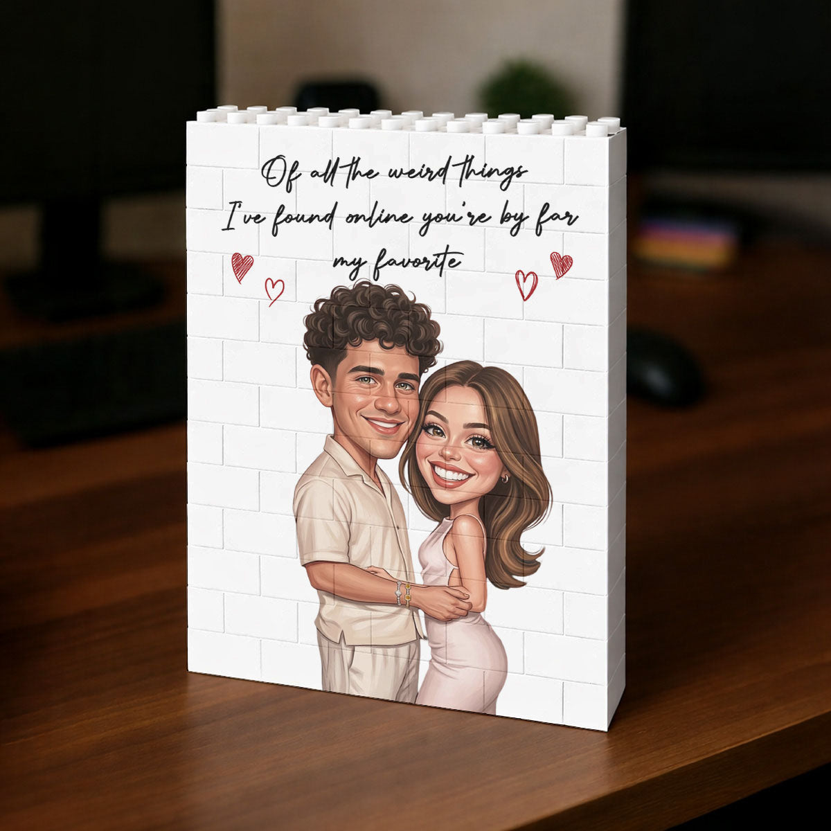 Custom Photo Caricature I'm Yours No Returns Or Refunds - Personalized Building Brick Blocks