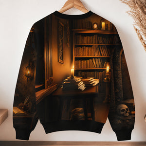 Just a Girl Who Loves Books and Cats Halloween Personalized Sweatshirt, Cozy Fall Sweatshirt for Cat Moms