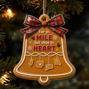 Love Erases The Long Distance - Real 3D Raised Ornament - Personalized Christmas Gifts