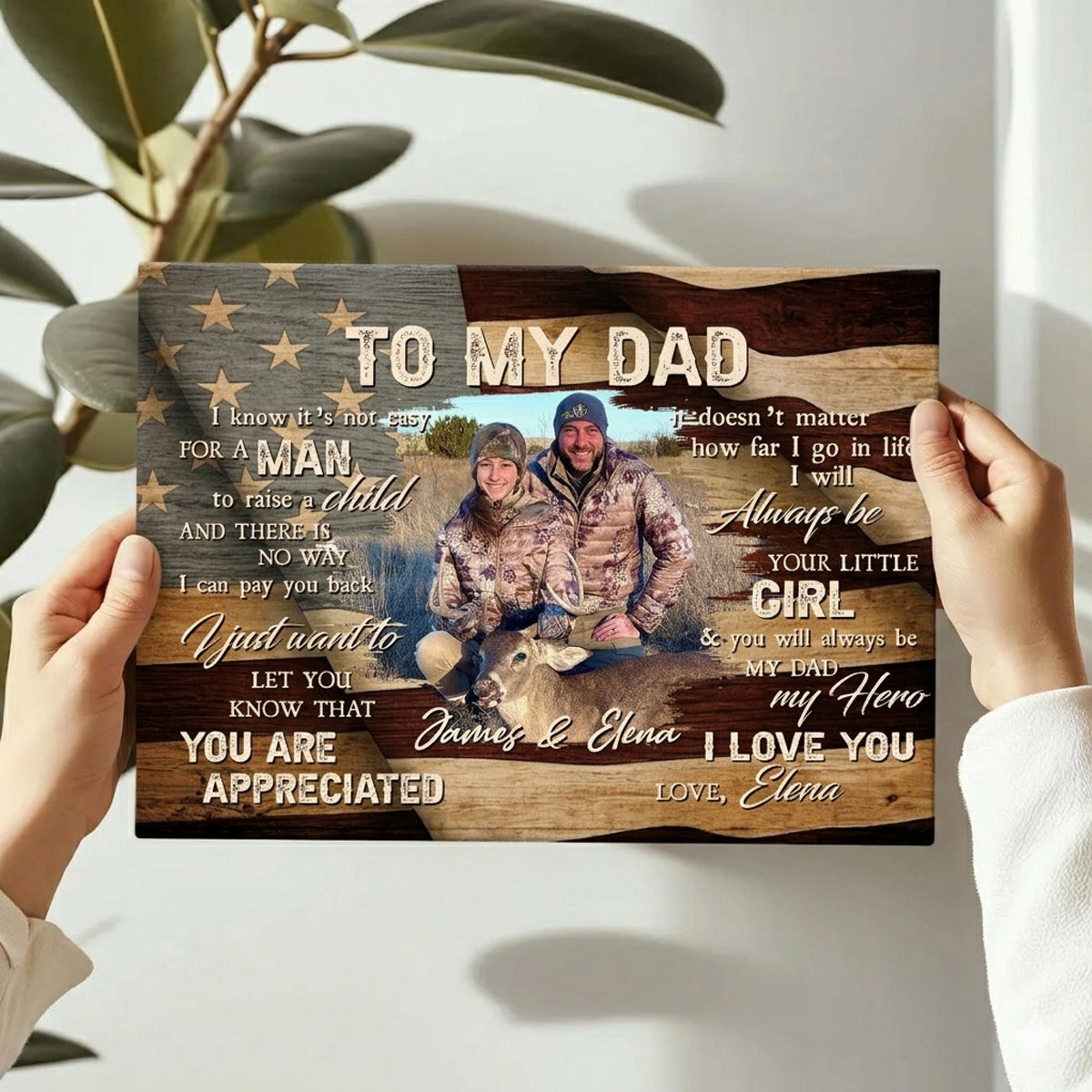 To My Dad Hunting Personalized Photo Canvas Hunting Father s Day Gift from Son Dad And Son Hunting Gifts Hunting Dad Birthday Gift
