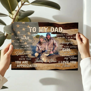 To My Dad Hunting Personalized Photo Canvas Hunting Father s Day Gift from Son Dad And Son Hunting Gifts Hunting Dad Birthday Gift