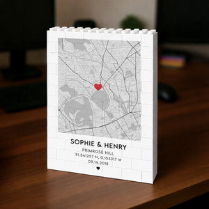 Personalized Building Block Map Custom Location Brick Art Gift