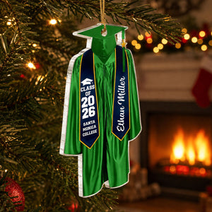 Graduation Gift Christmas Ornament - Personalized Wooden Ornament, Graduation Gift