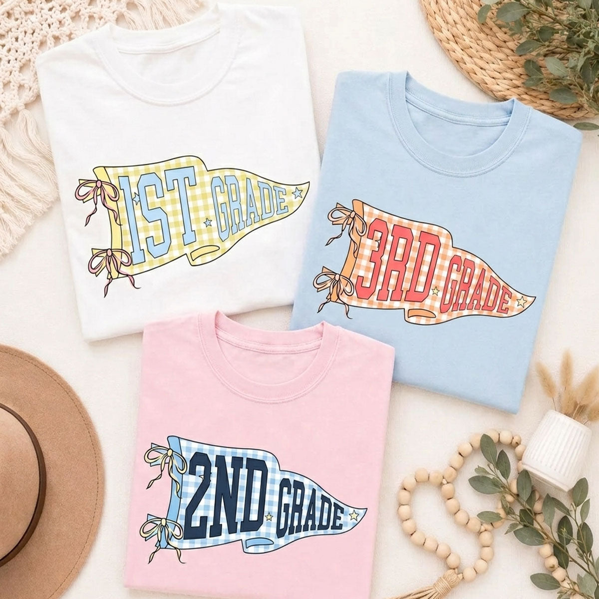 Retro Grade Level Pennant Shirt, Custom Teacher Tee, First Day of School Shirt, Elementary Teacher Gift