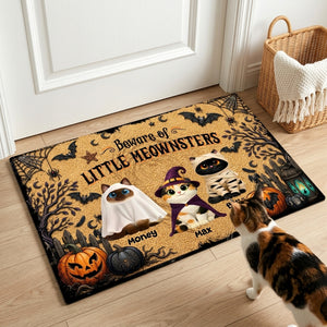 Spooky Halloween Beware of Little Cats Meownsters - Personalized Doormat - Halloween Gift For Cat Lovers, Halloween Decor