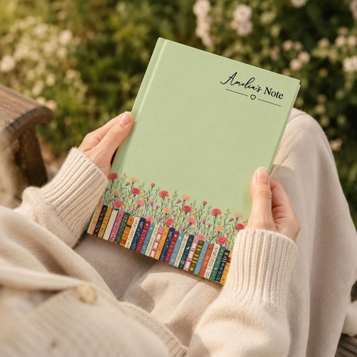 Custom Name & Birthflower For Book Lovers - Personalized Hardcover Notebook