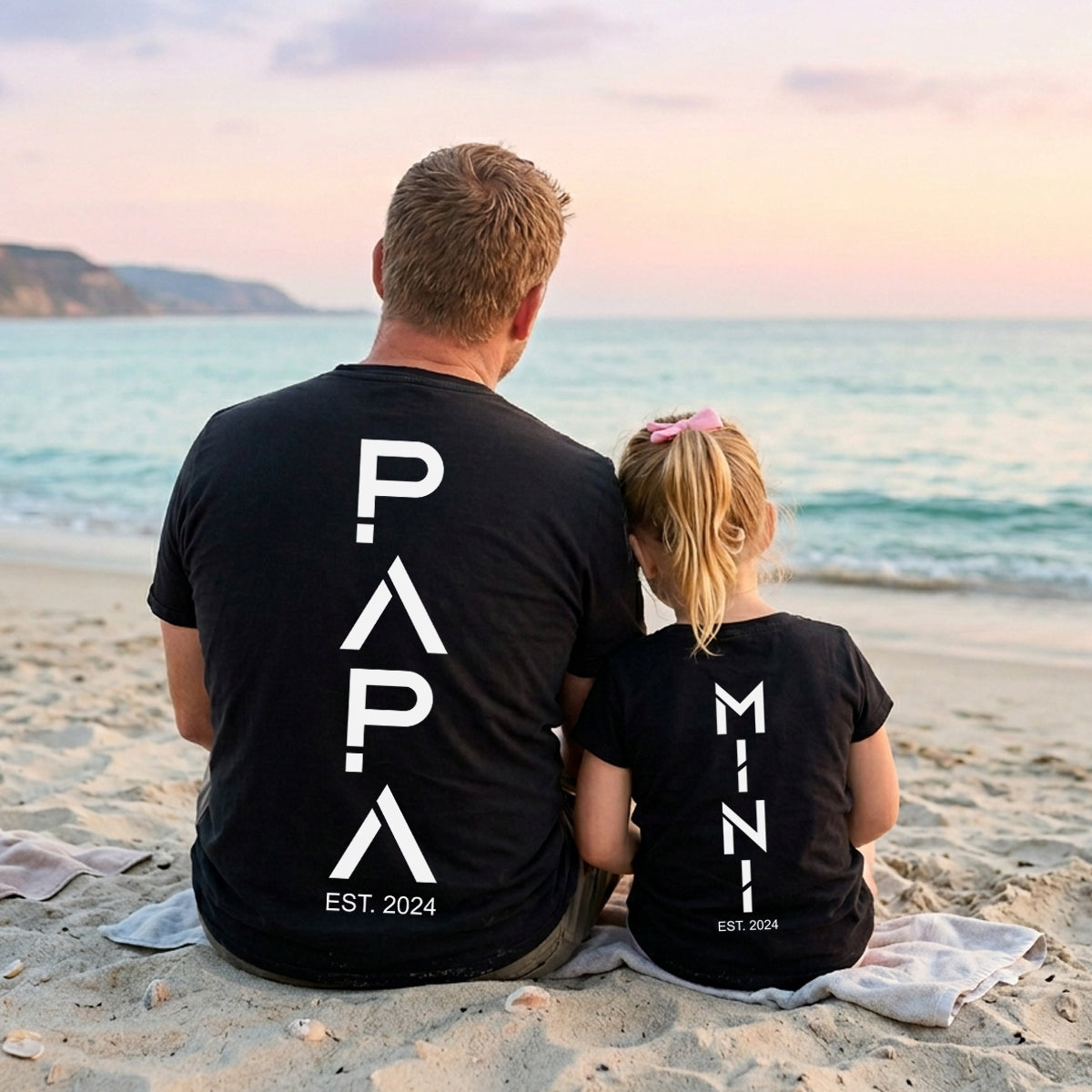 Papa and Mini Version - Personalized Matching T-Shirts and Youth Shirt For Dad & Children