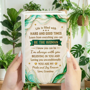 Learn From Everything You Can - Personalized Ceramic Book Vase