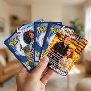 Custom Anime Poke Card for Couple , Unique Design Style Custom Couple Gift , Perfect Keepsake for Lovers, Best Presents for Engagement