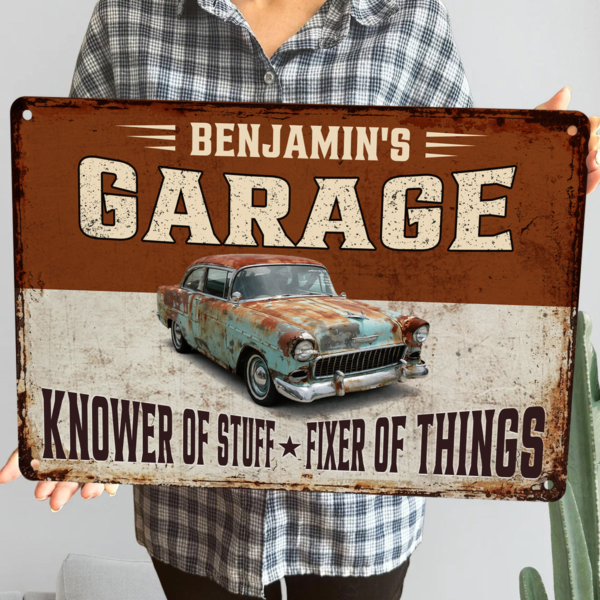 Fixer And Knower - Personalized Custom Metal Sign