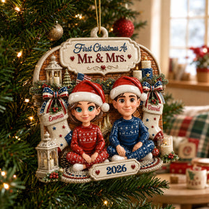 Him And Her - Our Warm Holiday Ornament - Real 3D Raised Ornament