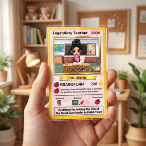 Personalized Poke Teacher Card, Custom PKM Teacher Card, Teacher Appreciation Gift, Customize Anime Acrylic Hologram Card for Teacher