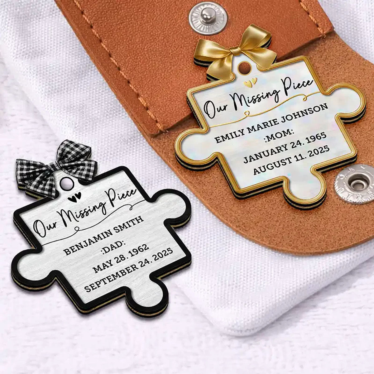 Our Missing Piece Memorial - Personalized Car Ornament
