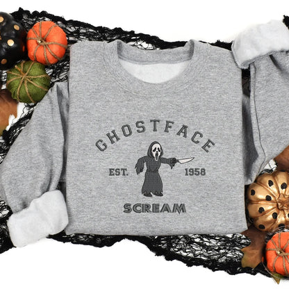 Ghost Face Scream - Embroidered Shirt - Gift For Friends, Halloween