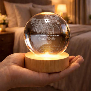 May This Map Always Reminds You - Personalized Map Crystal Ball LED Light For Graduates