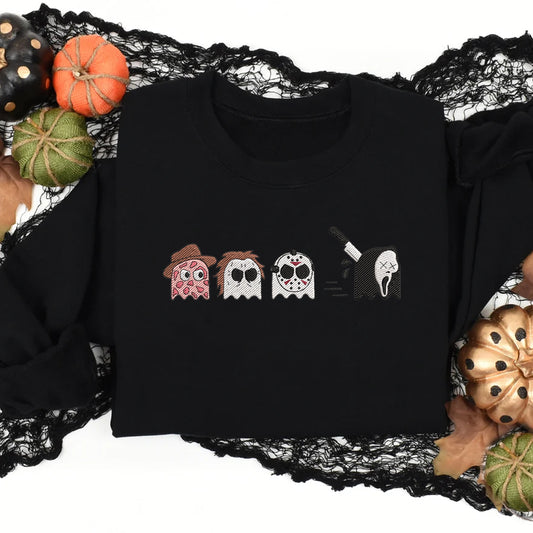 Horror Movie Cartoon Characters - Embroidered Apparel - Gift For Family, Friends, Halloween