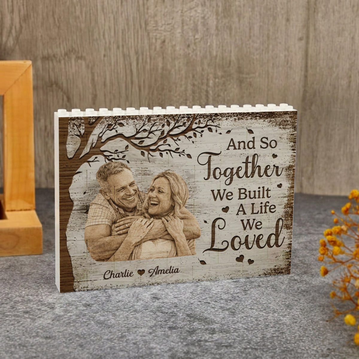 Building A Life Together - Custom Shaped Building Brick Blocks - Personalized Anniversary Wedding Gifts