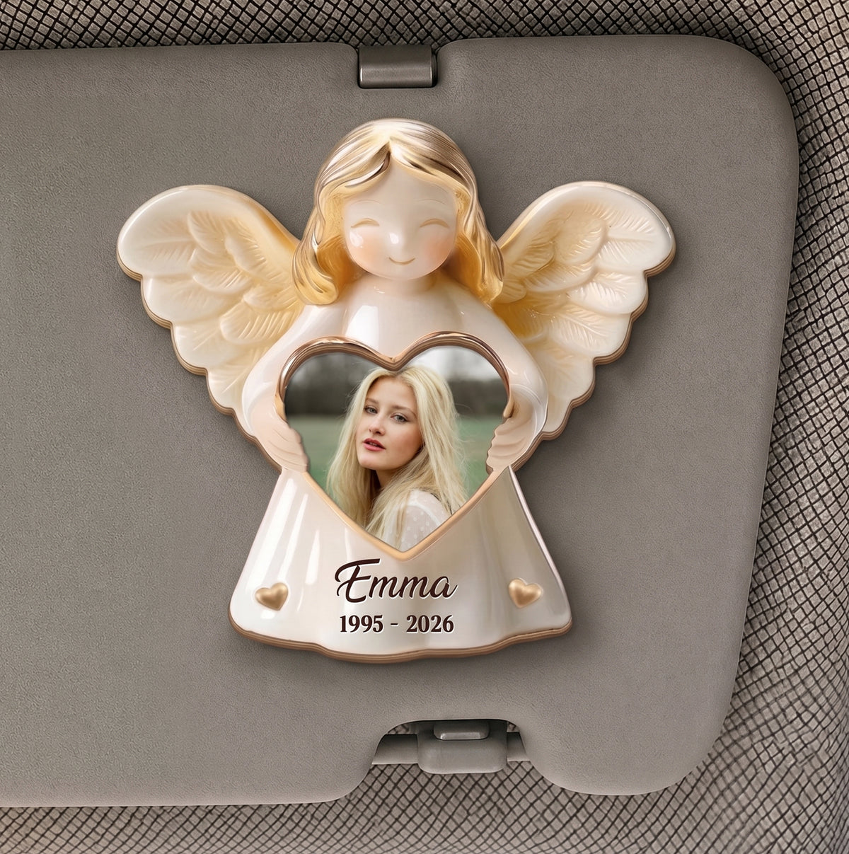 Custom Photo In Loving Memory Of A Gentle Soul - Memorial Personalized Custom Car Visor Clip - Sympathy Gift For Family Members