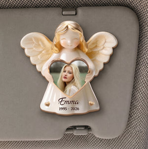 Custom Photo In Loving Memory Of A Gentle Soul - Memorial Personalized Custom Car Visor Clip - Sympathy Gift For Family Members