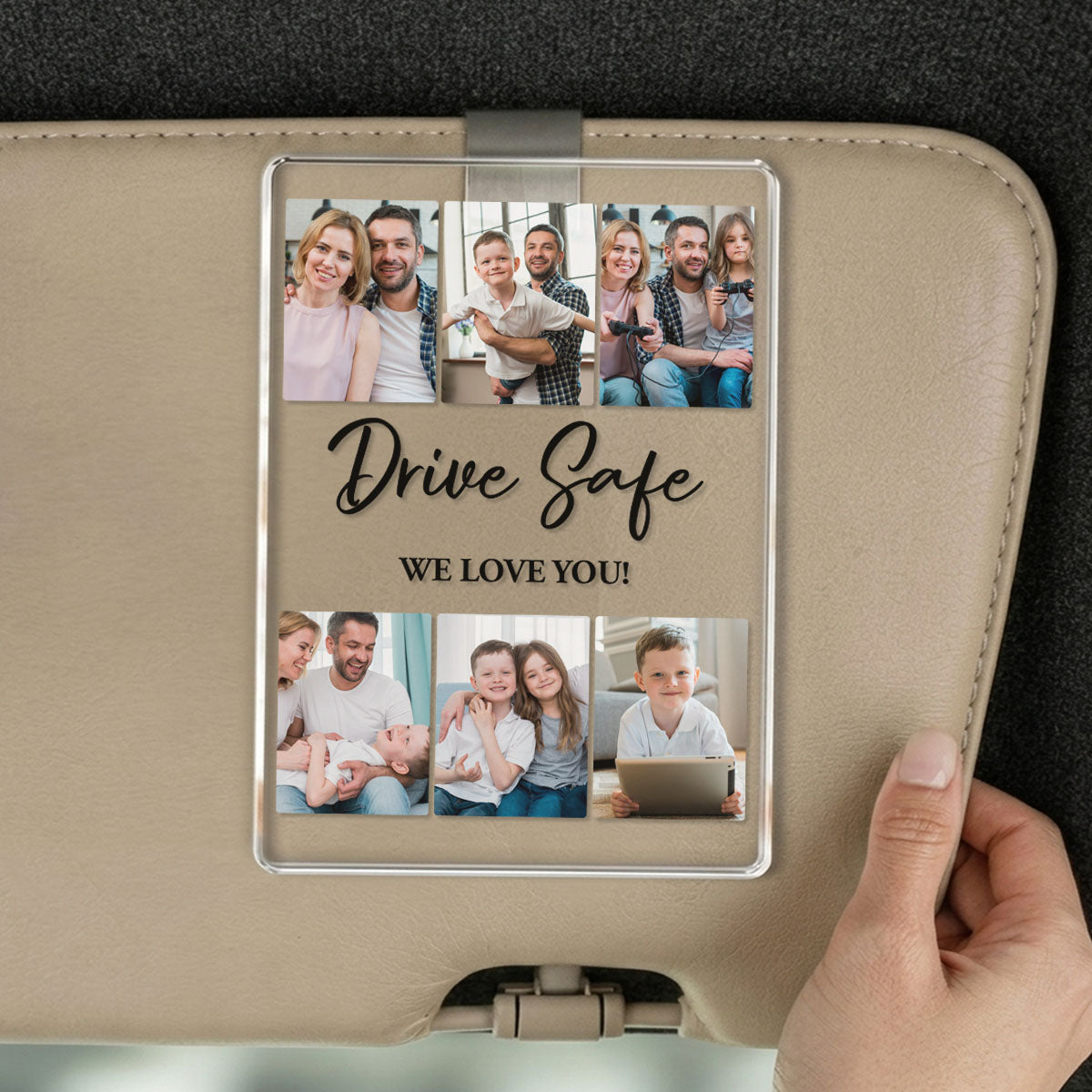 Custom Photo Collage Car Visor Clip, Custom Unique Gift For Dad, Father's Day Photo Sun Visor, Drive Safe Daddy, Car Decor, Husband Gift