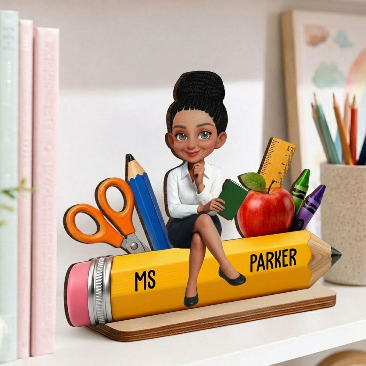 Teacher Life Pencil School Suppliers - Personalized Wooden Plaque - Back To School Gift For Teacher, Classroom Decor
