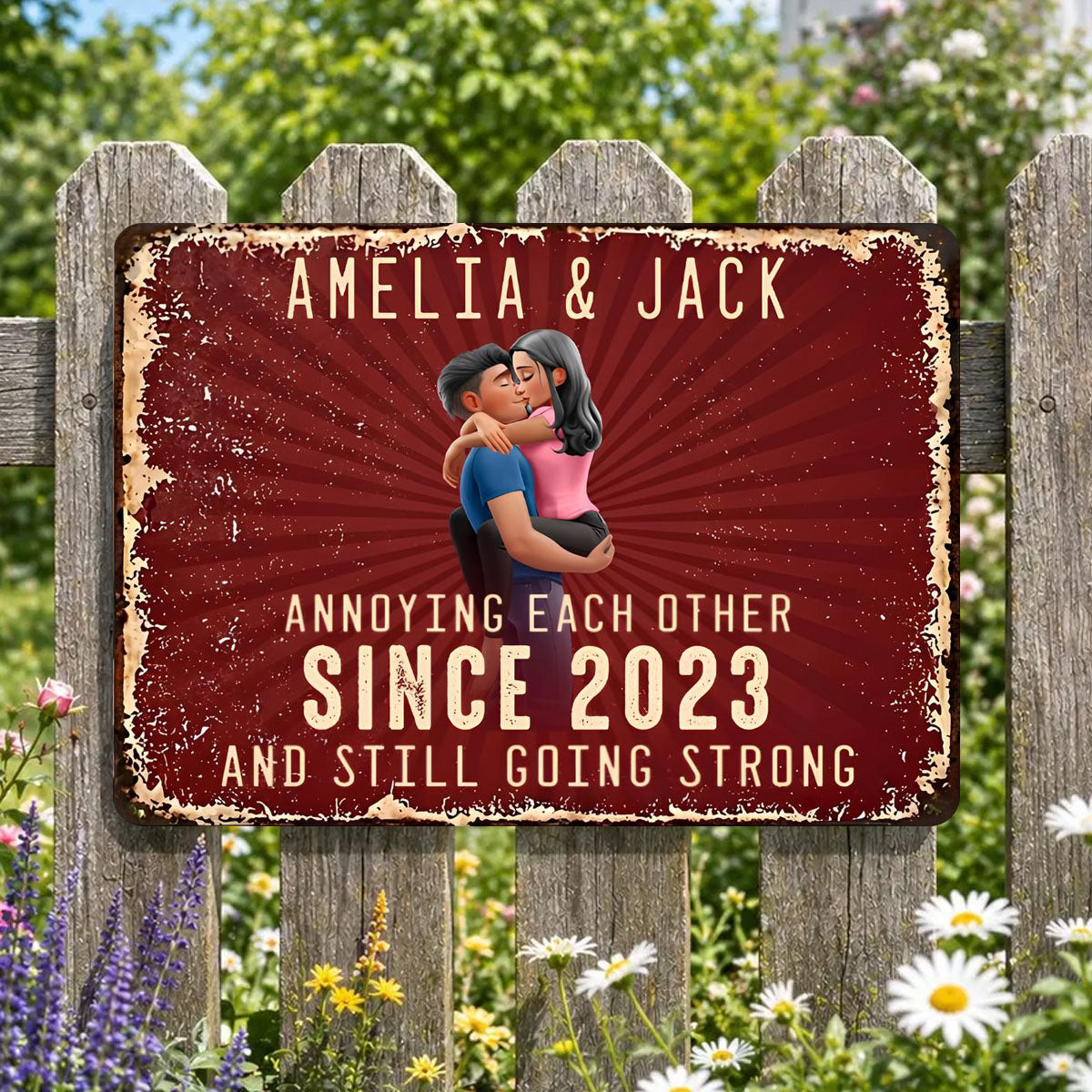 Annoy Each Other And Still Going Strong - Personalized Metal Sign for Anniversary, Wedding