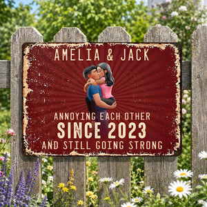Annoy Each Other And Still Going Strong - Personalized Metal Sign for Anniversary, Wedding