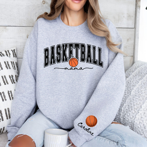 Custom Basketball Mom With Kids Name On Sleeve - Personalized Apparel - Gift For Mother