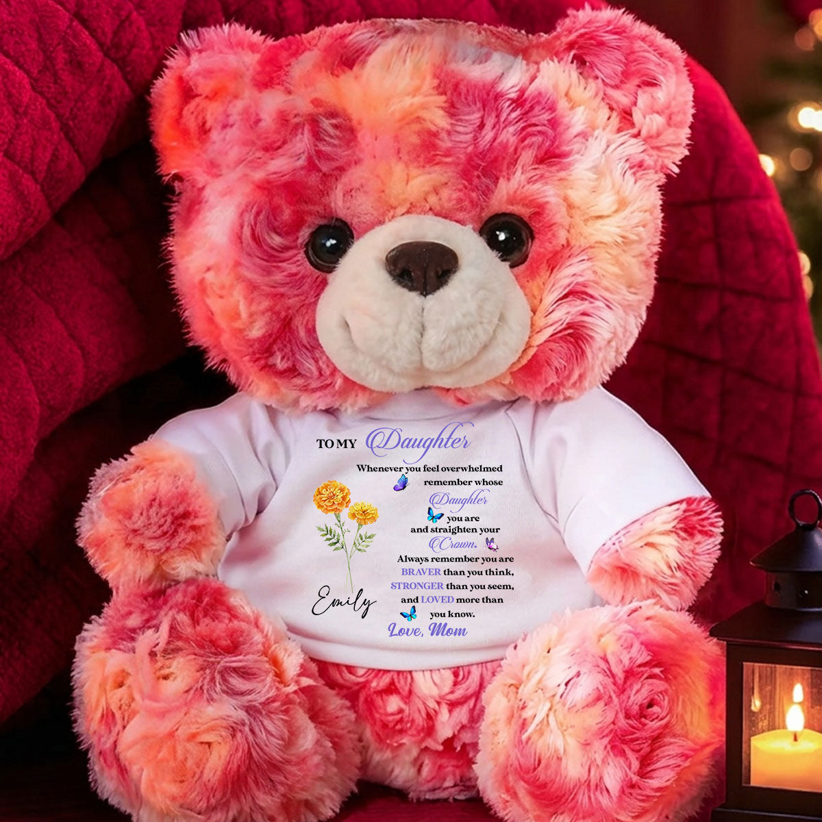 Whenever You Feel Overwhelmed - Personalized Grinding Loop Velvet Bear Doll