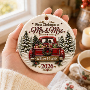 Custom First Christmas Forever Together Ornament  - Real 3D Raised Ornament