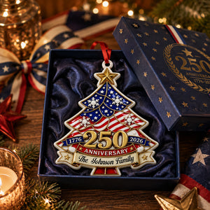 Christmas Tree Ornament 250th Anniversary - Real 3D Raised Ornament