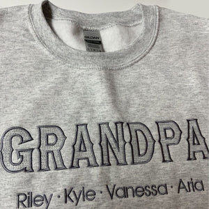 Embroidered Hoodie with Grandkids' Names - Customizable for Grandma, Grandpa, Mom, or Dad