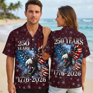 Personalized 250th Anniversary Eagle Patriotic American Hawaiian Shirts