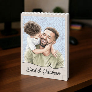 Custom Photo Realistic Watercolor Art - Personalized Shaped Building Brick Blocks
