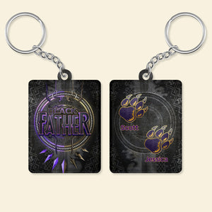 Panther Black Father - Personalized Acrylic Keychain - Gift For Father