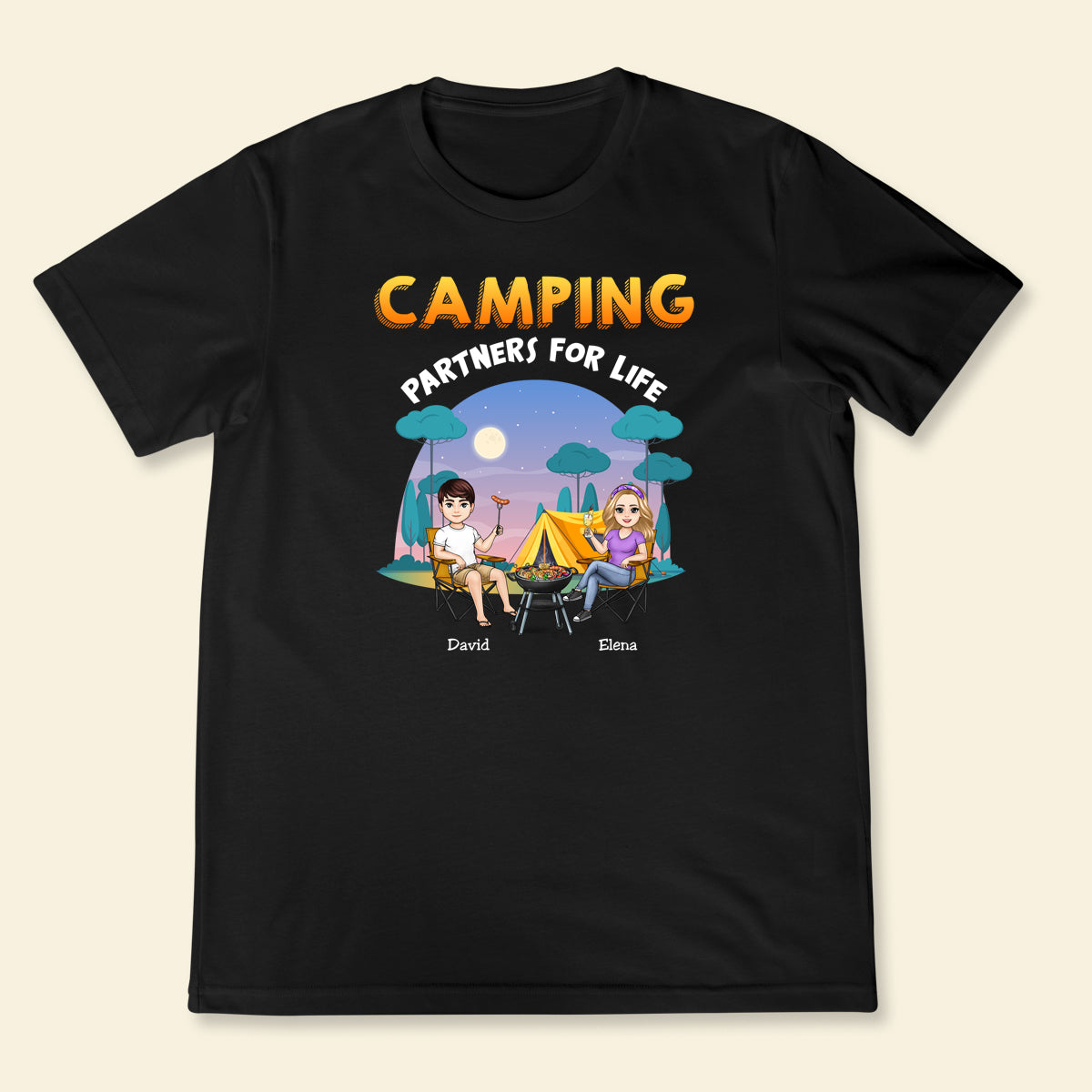 Camping Partner For Life - Personalized Appaprel - Gift For Couple, Camping, Summer Vacation