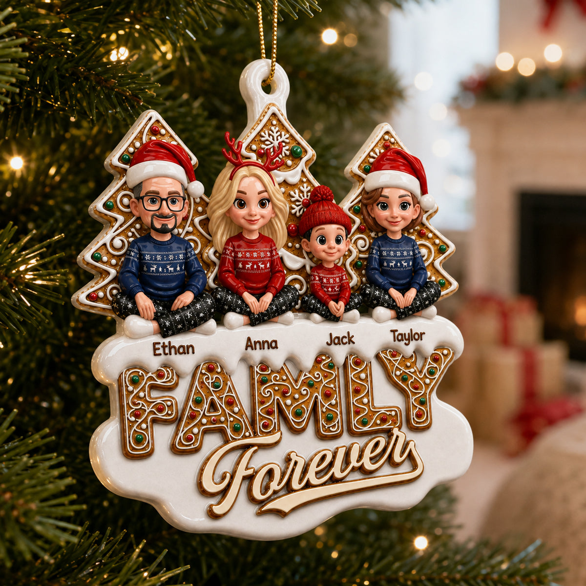 Personalized Christmas Birthday Gifts  - Linked By Love - Real 3D Raised Ornament