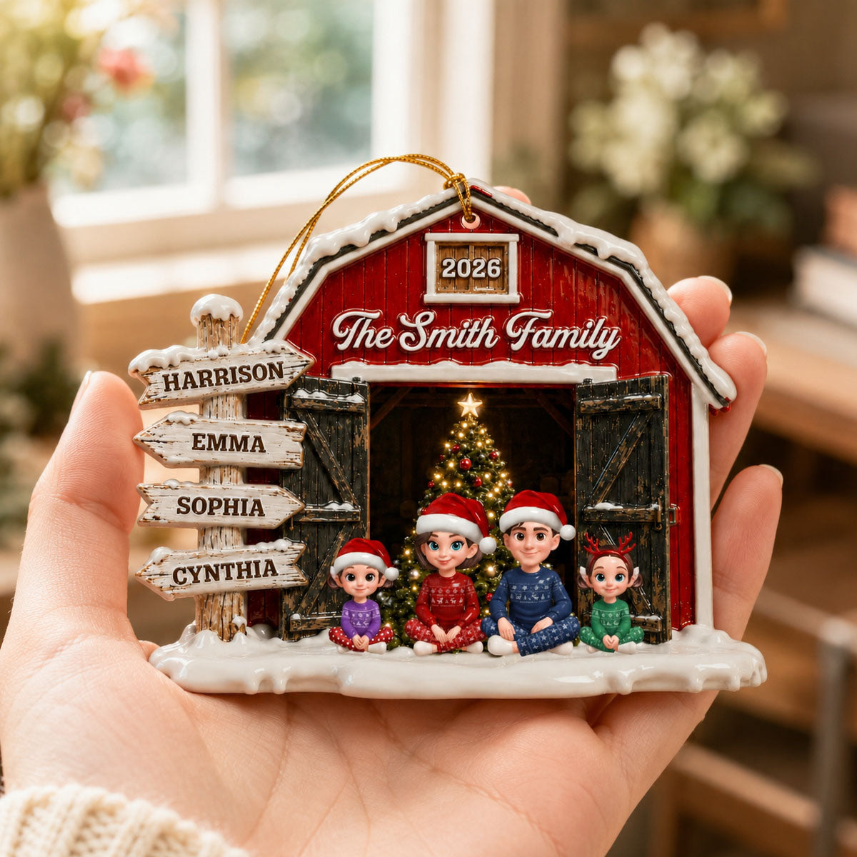 Family Sign Posts Family Together - Real 3D Raised Ornament - Gift For Family,