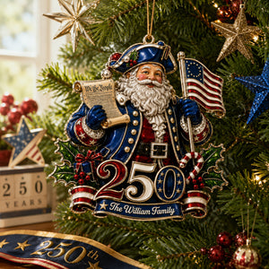 Anniversary Usa Christmas Ornament 2026 - Real 3D Raised Ornament