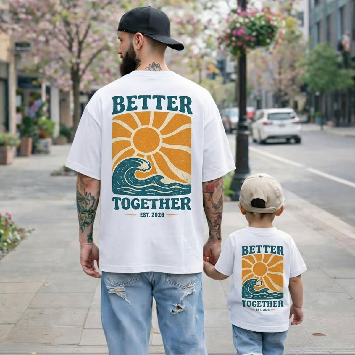 Better Together Dad and Child Matching Shirt Set - Family Outfit Gift for Dad and Child