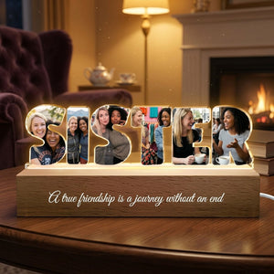 Custom Friendship Photo Collage - Personalized Photo LED Night Light