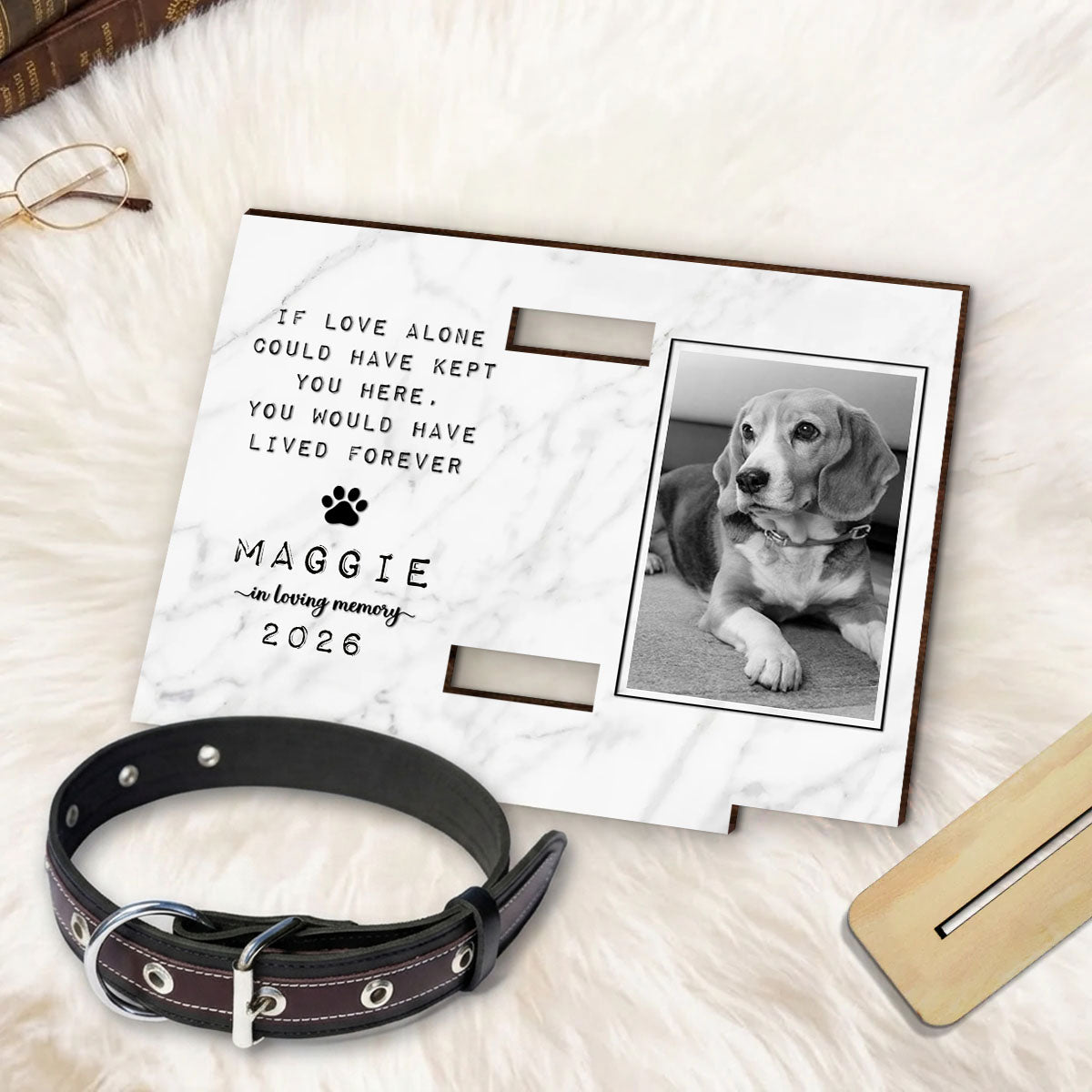 Until We Meet Again In Heaven - Personalized Wood Plaque With Collar Holder - Personalized Pet Memorial Sympathy Gifts For Dogs, Cats