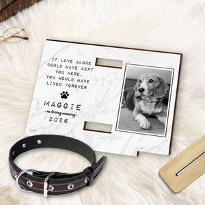 Until We Meet Again In Heaven - Personalized Wood Plaque With Collar Holder - Personalized Pet Memorial Sympathy Gifts For Dogs, Cats